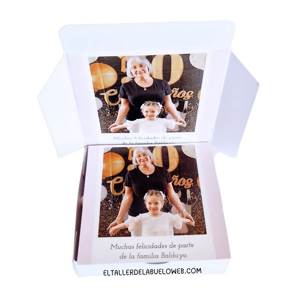 CAJA BLANCA CON FOTO