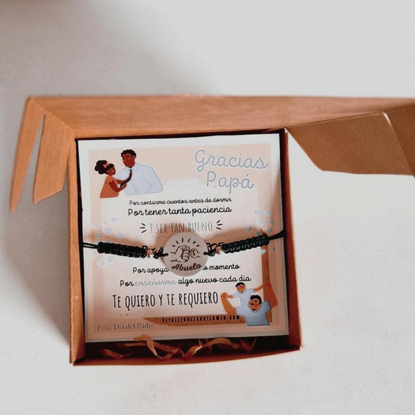Pulsera para grabar, hilo macrame ajustable