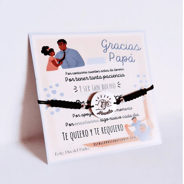 Pulsera para grabar, hilo macrame ajustable