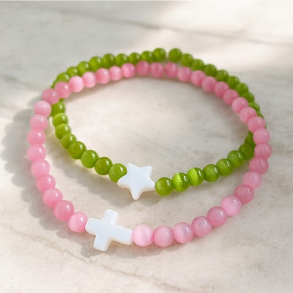 PULSERA NÁCAR Y OJO DE GATO