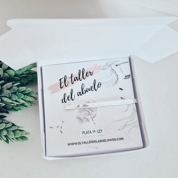 PERSONALISIERTE SILBERNE KRAWATTENKLEMME