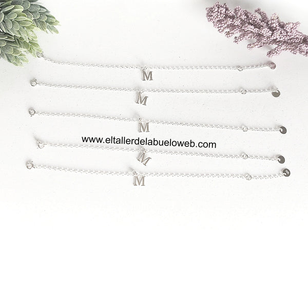 SILVER INITIAL BRACELET